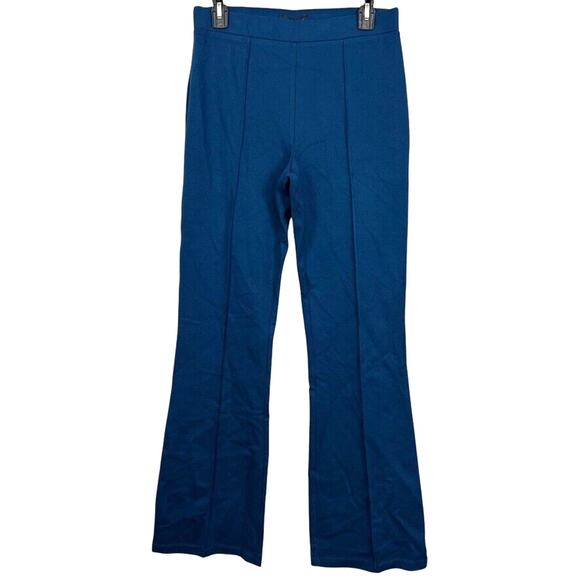 Sanctuary Lana Flare Ponte Knit Pants Blue Jewel NWT Stretch Pull On sz Large - Picture 1 of 16